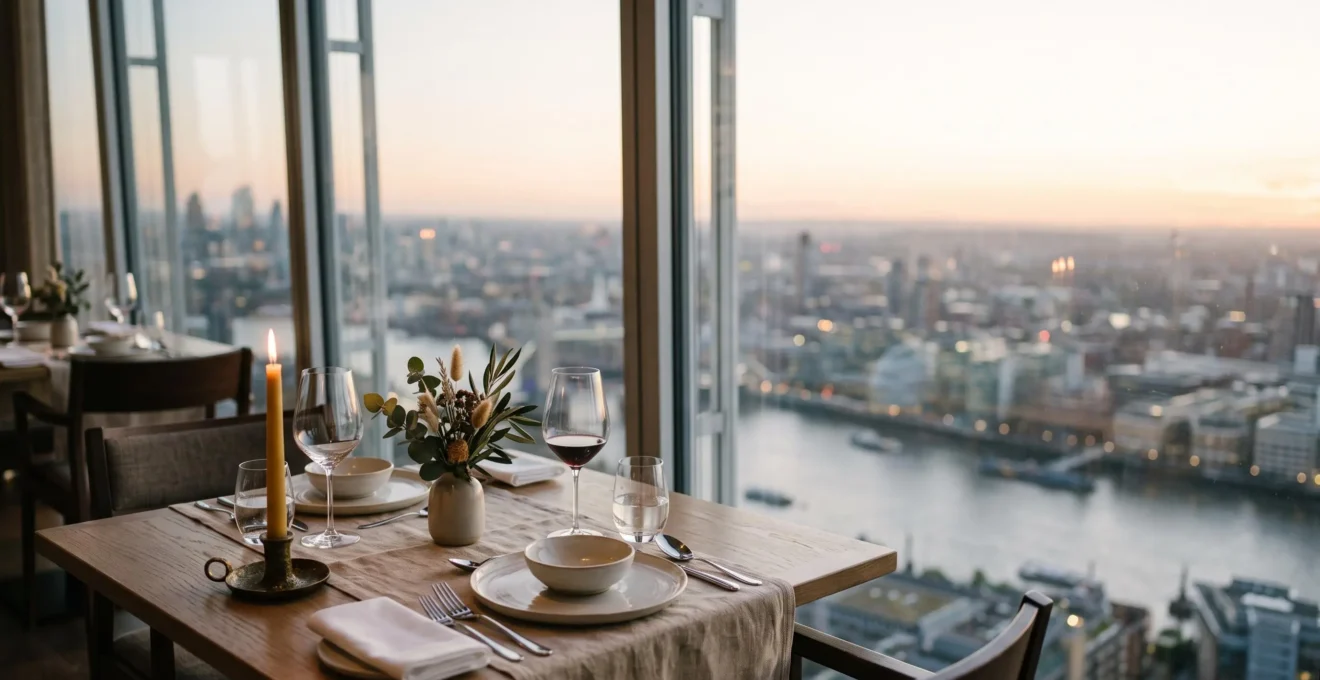 Table de restaurant gastronomique dressée avec élégance en lumière dorée, symbolisant le choix personnel au-delà des classements